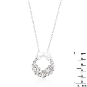 Holiday Wreath Clear Crystal Pendant - Image 2