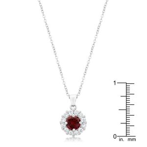 Bella Bridal Pendant in Garnet Red - Image 2