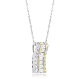 Two-Tone Three Row Hoop Pendant - Image 2
