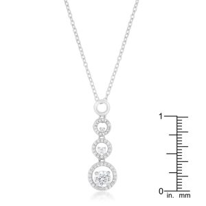 Halo Graduated Cubic Zirconia Pendant - Image 3