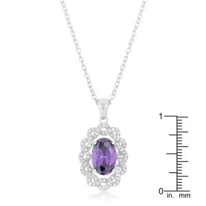 Amethyst Oval Drop Necklace - Image 3
