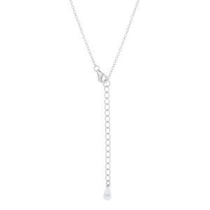 Classic Mystic Cubic Zirconia Rhodium Drop Necklace - Image 2