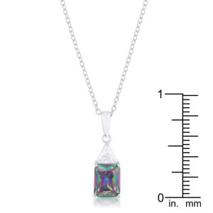 Classic Mystic Cubic Zirconia Rhodium Drop Necklace - Image 3