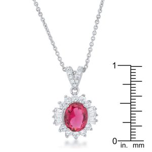 Chrisalee 3.2ct Ruby CZ Rhodium Classic Drop Necklace - Image 3
