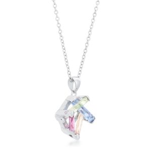 Myra Necklace 10ct Multicolor Rhodium Necklace - Image 3