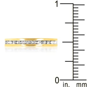 Stylish Stackables Clear Crystal Gold Ring - Image 3