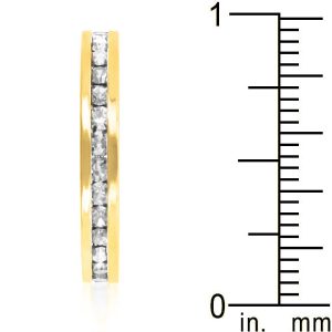 Stylish Stackables Clear Crystal Gold Ring - Image 4