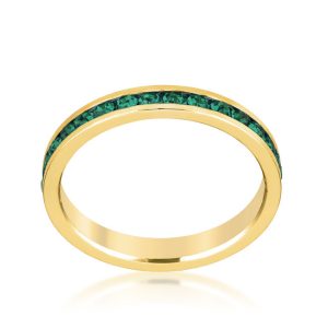 Stylish Stackables Eternity Green Crystal Ring - Image 2