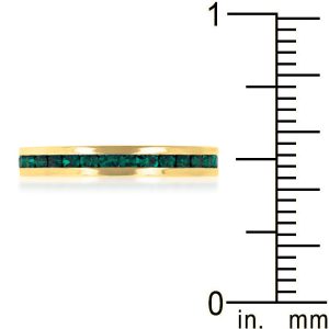 Stylish Stackables Eternity Green Crystal Ring - Image 3