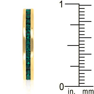 Stylish Stackables Eternity Green Crystal Ring - Image 4