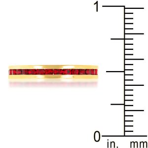 Stylish Stackables Ruby Red Gold Ring - Image 3