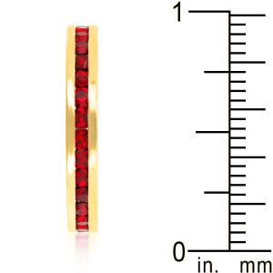 Stylish Stackables Ruby Red Gold Ring - Image 4