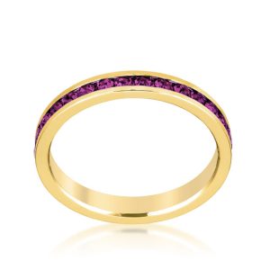 Stylish Stackables with Purple Crystal Ring - Image 2