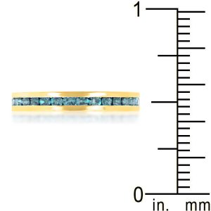 Stylish Stackables Aqua Crystal Gold Ring - Image 3