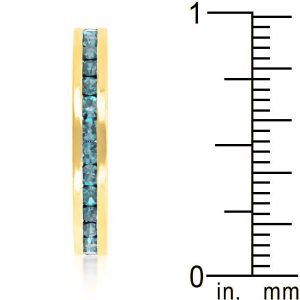 Stylish Stackables Aqua Crystal Gold Ring - Image 4