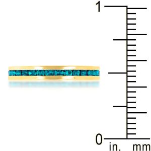 Stylish Stackables Turquoise Crystal Gold Ring - Image 3