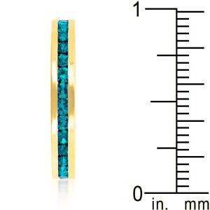 Stylish Stackables Turquoise Crystal Gold Ring - Image 4