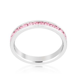 Stylish Stackables Pink Crystal Ring - Image 2