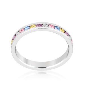 Stylish Stackables Mixed Crystal Ring - Image 2