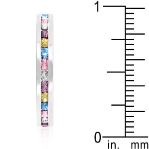 Stylish Stackables Mixed Crystal Ring - Image 4