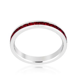 Stylish Stackables with Garnet Crystal Ring - Image 2