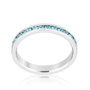 Stylish Stackables Aquamarine Crystal Ring - Image 2