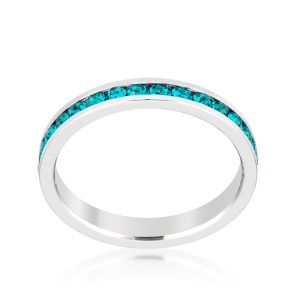 Stylish Stackables with Turquoise Crystal Ring - Image 2
