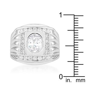 Men's Cubic Zirconia Square Ring - Image 4
