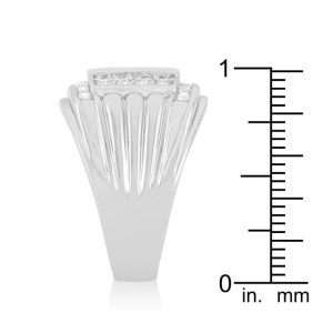 Men's Cubic Zirconia Square Ring - Image 3