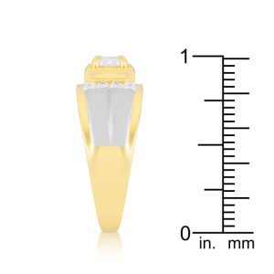 Cubic Zirconia Two-Tone Men's Ring - Image 4