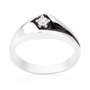 Two-Tone Sleek Men's Ring - Image 2