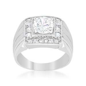 Men's Two-tone Finish Cubic Zirconia Ring - Image 2