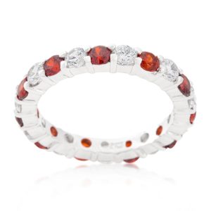 Mini Jessica Band with Garnet Cubic Zirconia - Image 2