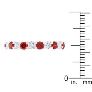 Mini Jessica Band with Garnet Cubic Zirconia - Image 3