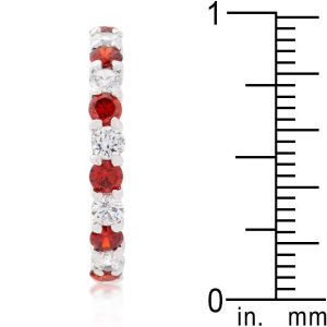 Mini Jessica Band with Garnet Cubic Zirconia - Image 4