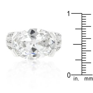 Oval Triplet Cubic Zirconia Ring - Image 3