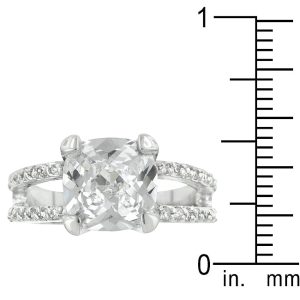 Double Band Cubic Zirconia Engagement Ring - Image 3