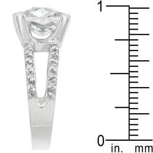 Double Band Cubic Zirconia Engagement Ring - Image 4