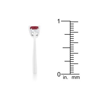 Miranna 1.2ct Garnet CZ Rhodium Classic Oval Ring - Image 4