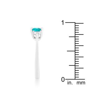 Mariah 1.2ct CZ Rhodium Aqua Simple Classic Ring - Image 4