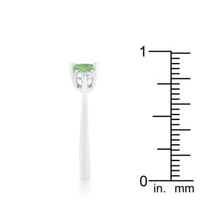 Miranna 1.2ct Peridot CZ Rhodium Classic Oval Ring - Image 4