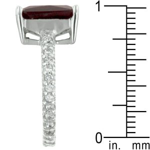 Radiant Cut Ruby Engagement Ring - Image 4