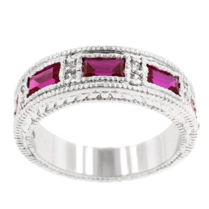 Ruby Red Bezel Eternity Band - Image 2