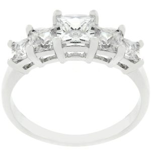 5-Stone Anniversary Ring in Rhodium Plated - Image 2