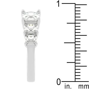 5-Stone Anniversary Ring in Rhodium Plated - Image 4