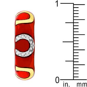 Pink Enamel Horseshoe Ring - Image 4