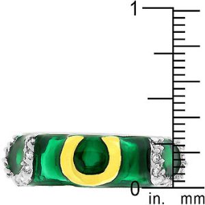 Green Enamel Horseshoe Ring - Image 3
