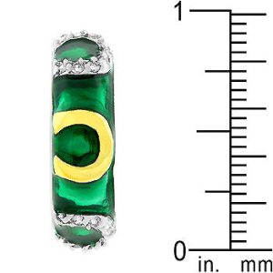 Green Enamel Horseshoe Ring - Image 4
