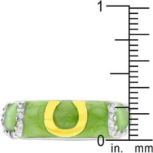 Apple Green Enamel Horseshoe Ring - Image 3