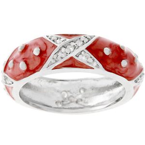 Marbled Pink Enamel Ring - Image 2